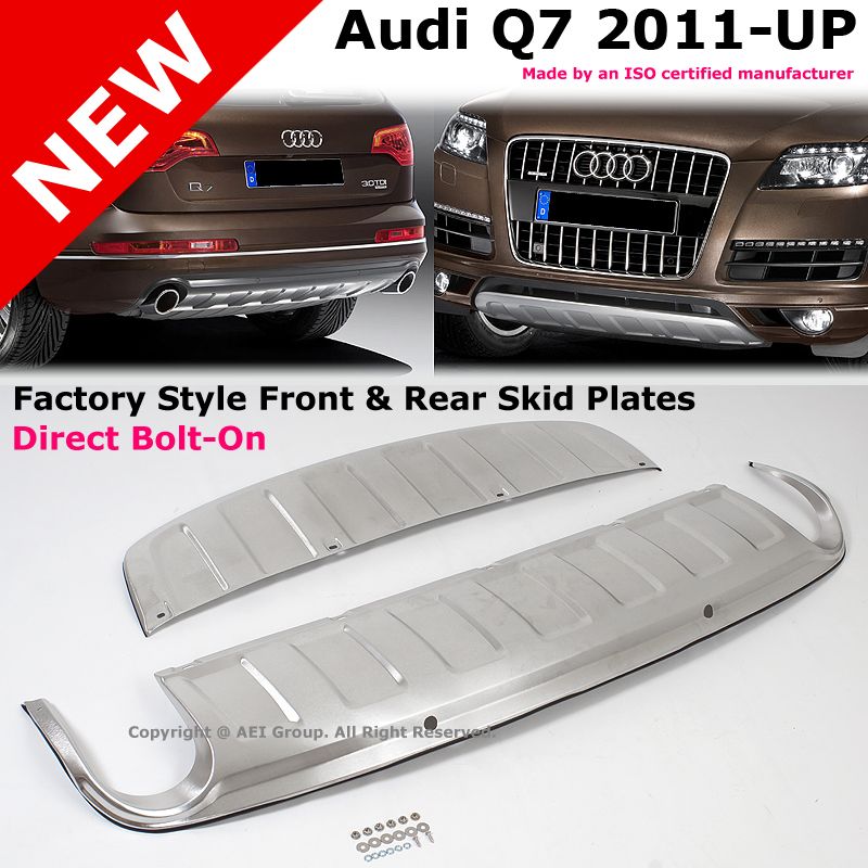 Audi Q7 11 Up Front and Rear Stainless Steel Skid Plate Bumper 