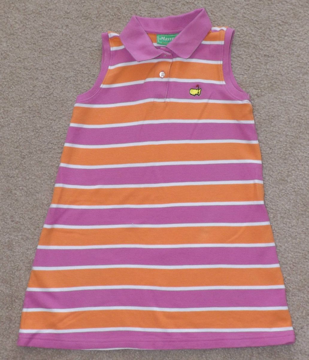 Masters Augusta National Girls Striped Sleeveless Dress 6X 7 Nice 