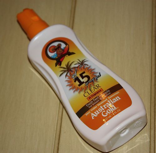 Australian Gold Clear Spray Gel SPF 15 Suntan Lotion