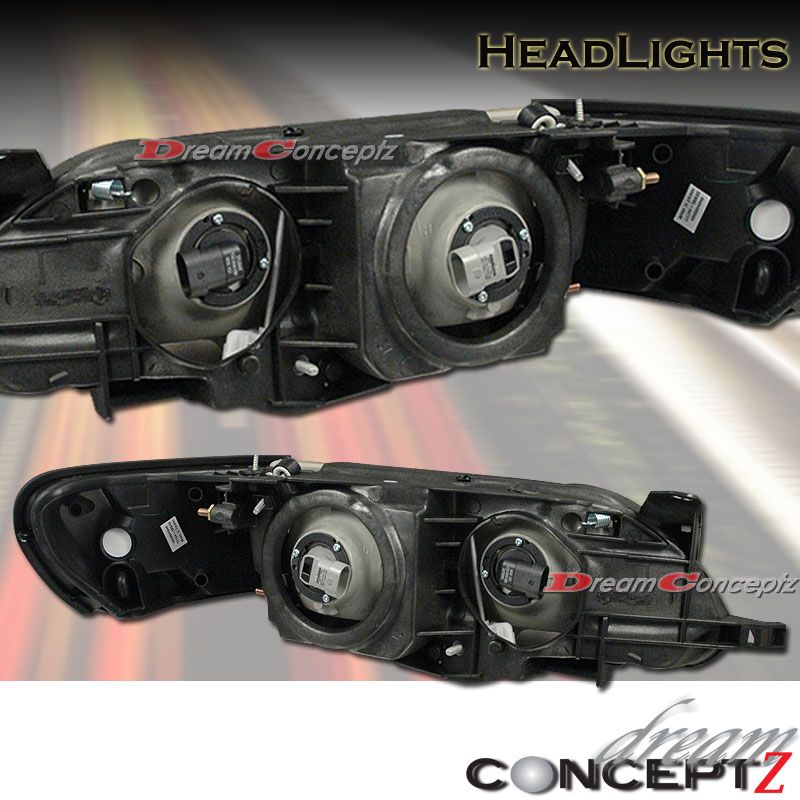 93 97 Toyota Corolla Headlights Black Clear Corner