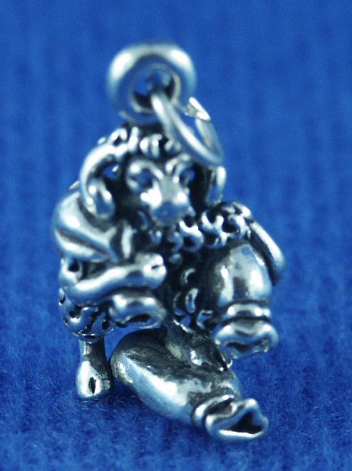 3D Baa Baa Black sheep .925 sterling silver charm