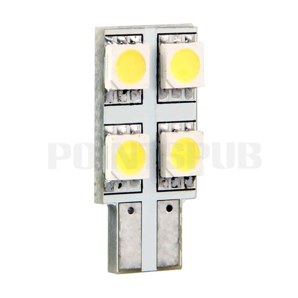 T10 Car Auto White 4 LED 5050 SMD Side Marker Light Lamp Bulb High 