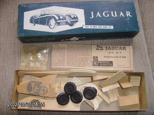   Ace Jaguar Car Wooden Model Kit USA Kit No 25 Design by Babb