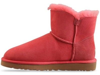 NWB WOMEN UGG BOOT MINI BAILEY BUTTON TEA ROSE SIZE 8 RETAIL$180