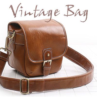 Stylish Vintage DSLR Camera Bag Brown Shoulder Strap