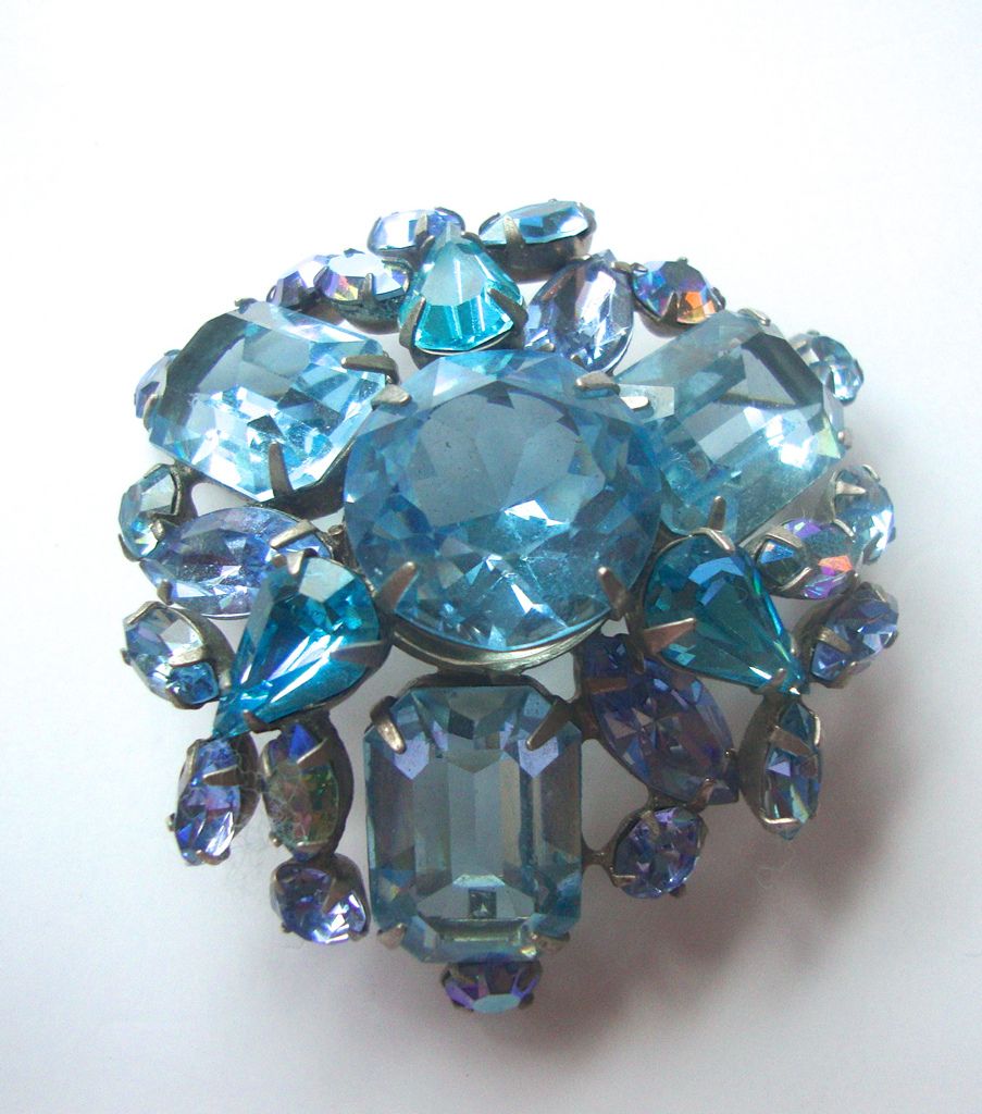 Schreiner Brooch Pendant Combo Huge Stunningly Beautiful Every Shade 