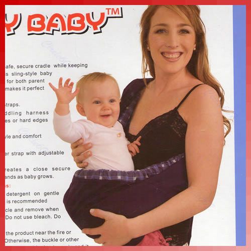 New Full Pad Adjustable Buckle Baby Sling Carrier Blue