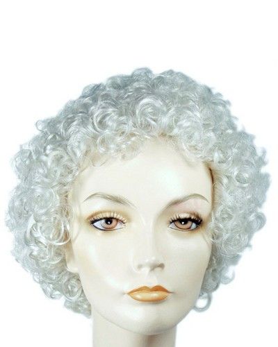 barbara bush mrs claus curly white costume wig