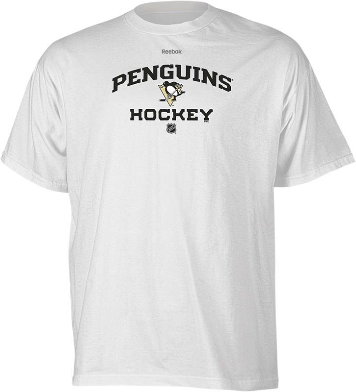 pittsburgh penguins reebok center ice authentic white hockey t shirt