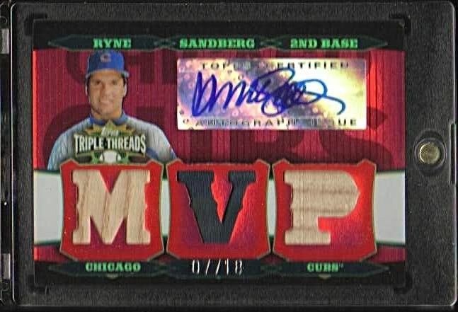 RYNE SANDBERG 2006 TRIPLE THREADS GAME USED AUTO AUTOGRAPH 18