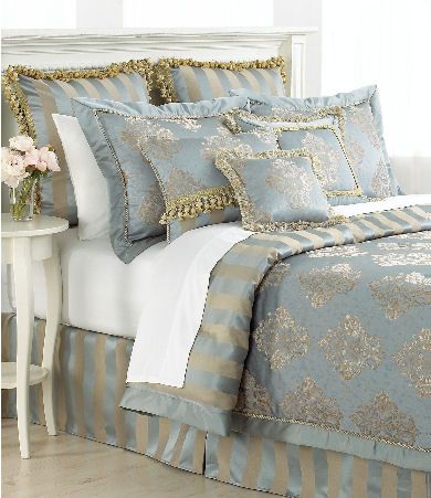 Waterford Hannah Ice Blue Tasseled Euro Pillowsham