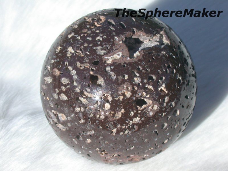 Siaz Basalt Sphere Decorative Brown Lava Rock Ball California 2 85 72 