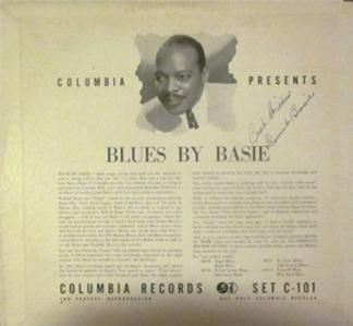 Vintage Count Basie Deceased Auto on 78rpm Album Jacket Blue Fountain 