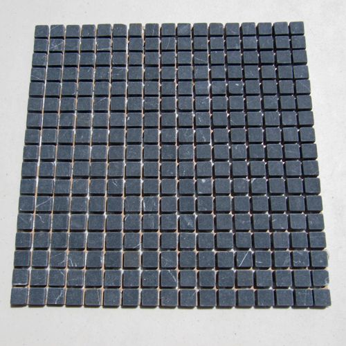 Black White Vein Marble Mosaic Tile Tumbled x 1 2 5 8