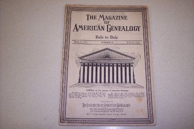 Magazine of American Genealogy 1930 16 Bale to Balz