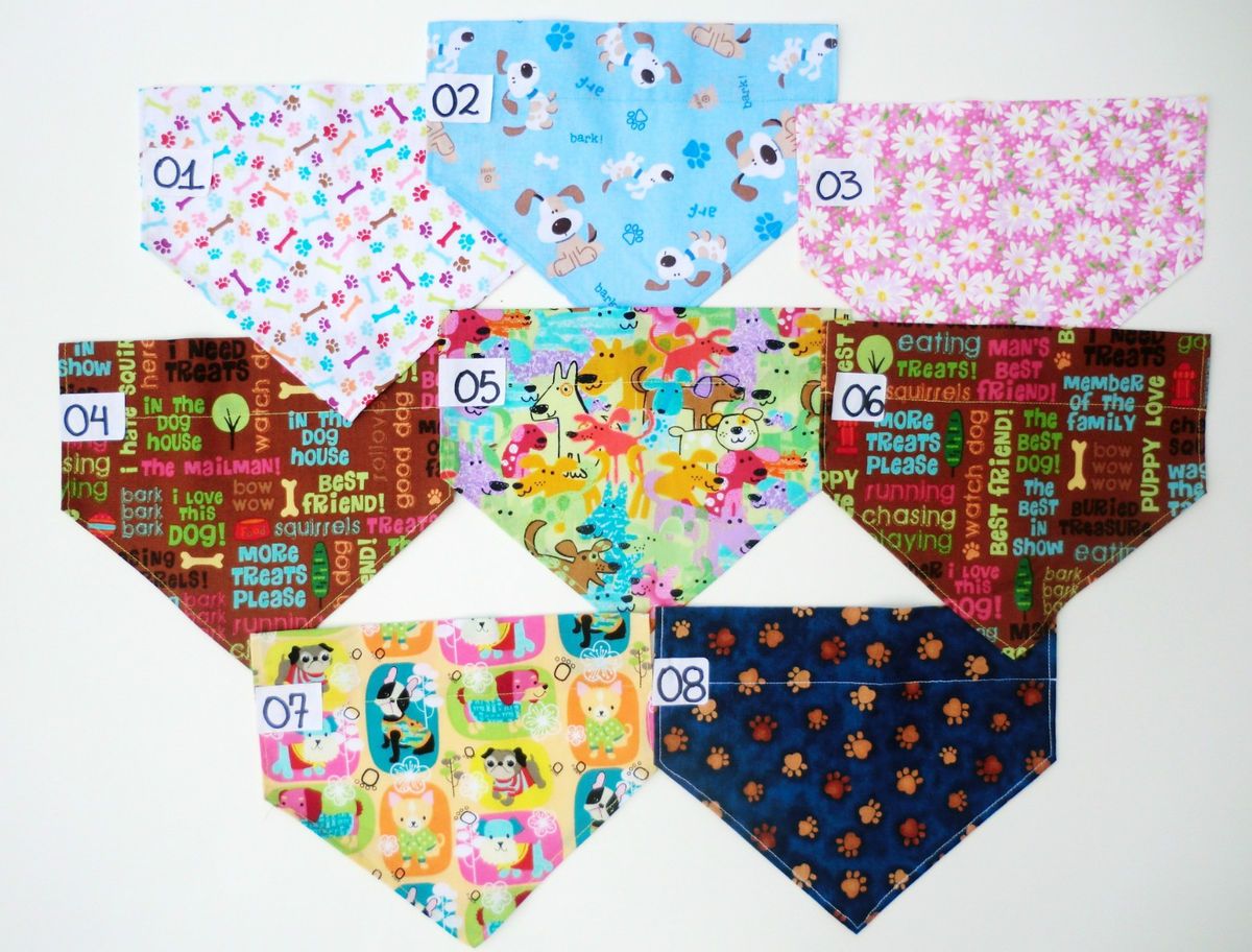 Pick 3 Dog Bandanas 15 Styles Over The Collar Groomer Lot s Medium 