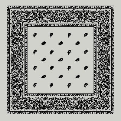 Light Grey Paisley Bandana Bandanas Wrap Scarve Scarf