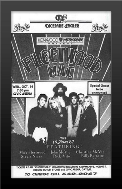 Fleetwood Mac Live 1987 Concert Nicely Framed Poster Print Very 