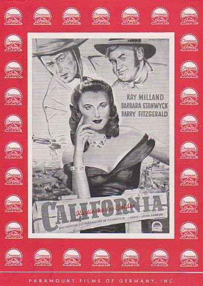 California WR 50 Ray Milland Barbara Stanwyck Barry Fitzgerald