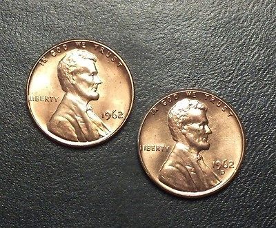 1962 P & D LINCOLN MEMORIAL PENNY BR. UNC. 2 COINS #BN420