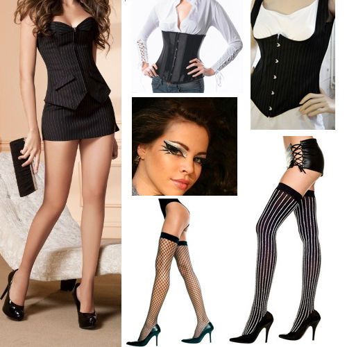 Sexy Chicago Gangster Mafia Mob Scarface Costume Halloween Corset 