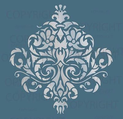 WALL DAMASK STENCIL PATTERN FAUX MURAL DECOR #1010 (Choose Custom Size 