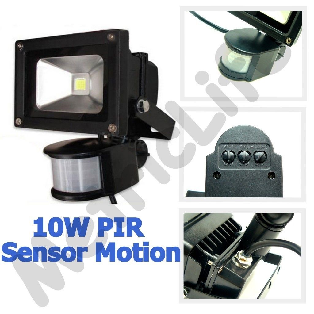 10W Cool White LED PIR Motion Sensor Outdoor floodLight Spotlight 
