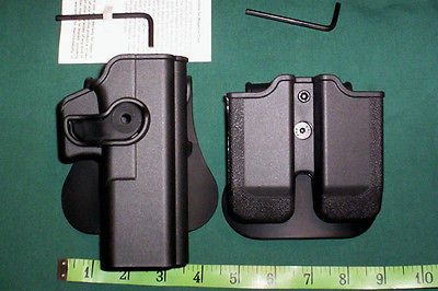 GLOCK 17 22 31 RH LVL II RETENTION HOLSTER + DUAL MAGAZINE POUCH 