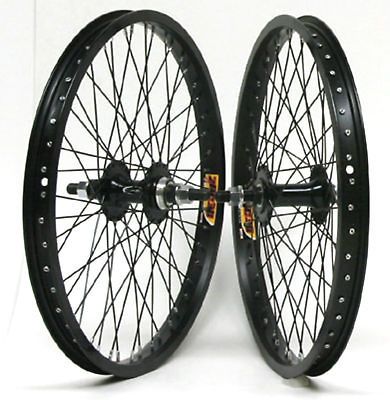 BICYCLE WHEELS, 20 BMX, BLACK, ALLOY, 3/8S, 48H, NEW, #877