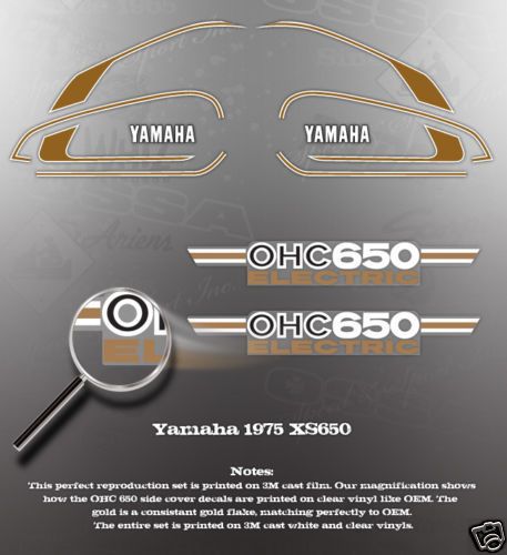 yamaha 1975 xs650 decal graphic kit like nos time left