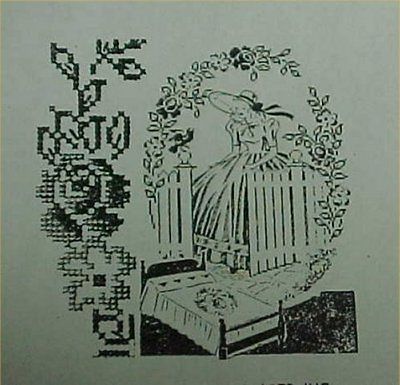 southern belle embroidered bedspread transfer pattern  8