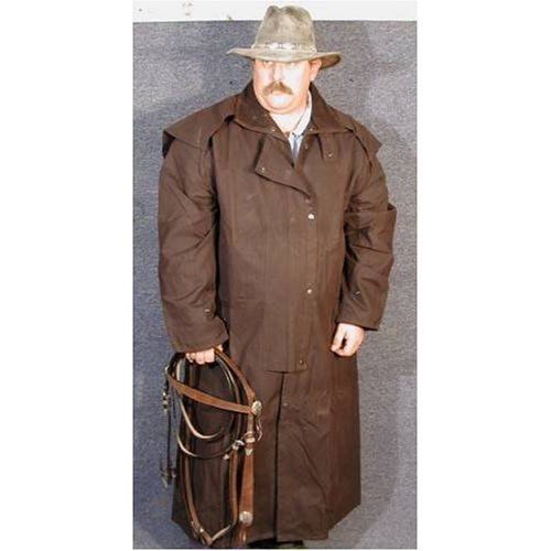 deluxe waterproof oilskin duster brown xxl free ship