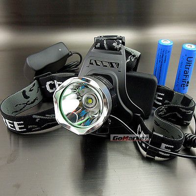 1600Lm CREE XM L XML T6 LED Headlamp Rechargeable Headlight 18650 SET 