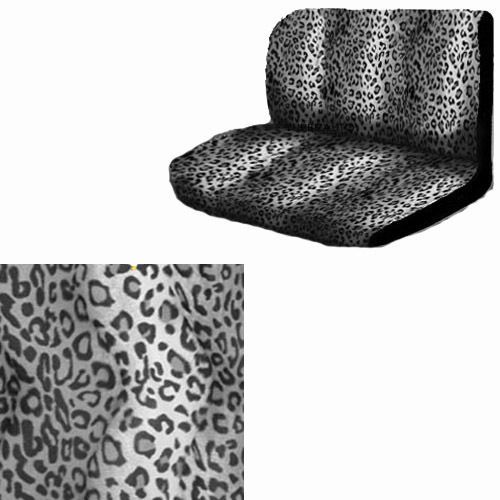 2pc Set Leopard Cheetah Gray Grey Animal Print 1 Back Bench Row Car 