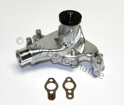 polished sbc chevy long aluminum water pump 350 ls