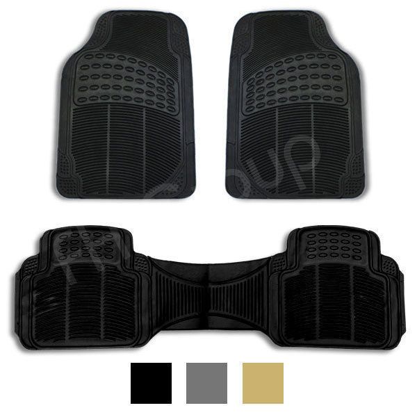 Full Set 3 pcs Vinyl Floor Mats Black (Fits Buick Enclave)