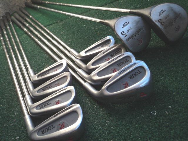 ARNOLD PALMER TOUR 3w 5w 3 PW GOLF CLUBS WOODS IRONS RH STEEL WOOD 