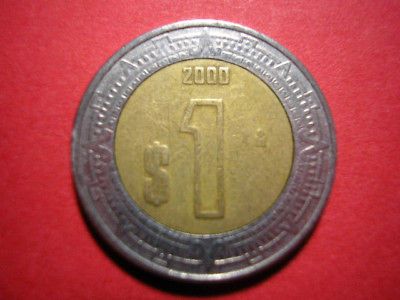 2000 Un Peso $1 Mexico Coin Estados Unidos Mexicanos Clad Foreign 