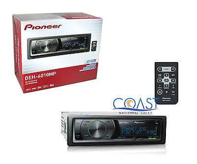 PIONEER DEH 6010MP CD/ RECEIVER W/ ROTARY COMMAND DIAL & 2 RCA PRE 