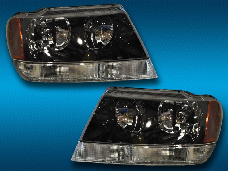 1999 2004 JEEP GRAND CHEROKEE HEADLIGHTS HEADLAMPS PAIR SET NEW