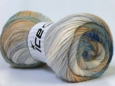 Lot of 4 x 100gr Skeins ICE ANGORA DESIGN (20% Angora 20% Wool) Yarn 