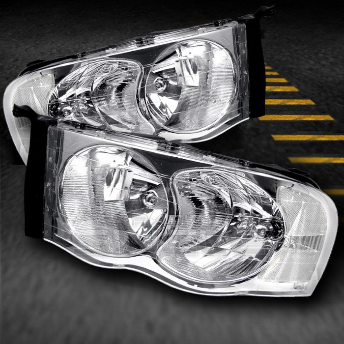 02 05 DODGE RAM PICKUP TRUCK CRYSTAL HEADLIGHTS LAMPS LIGHTS (LEFT 