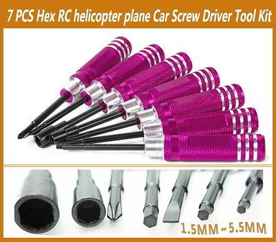 7in1 Hex Screw Driver Tool Kit 1.5MM 5.5MM for Transmitter RC Heli 