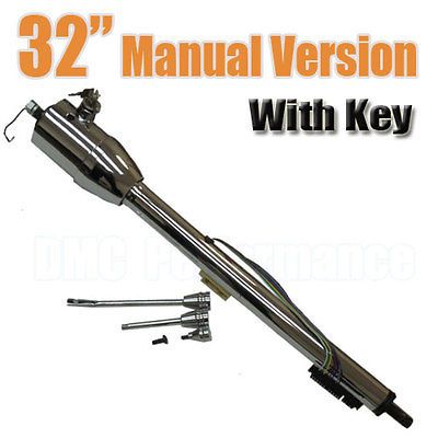 With Key Hot Rod Chrome Tilt Manual Style Steering Column 32 GM