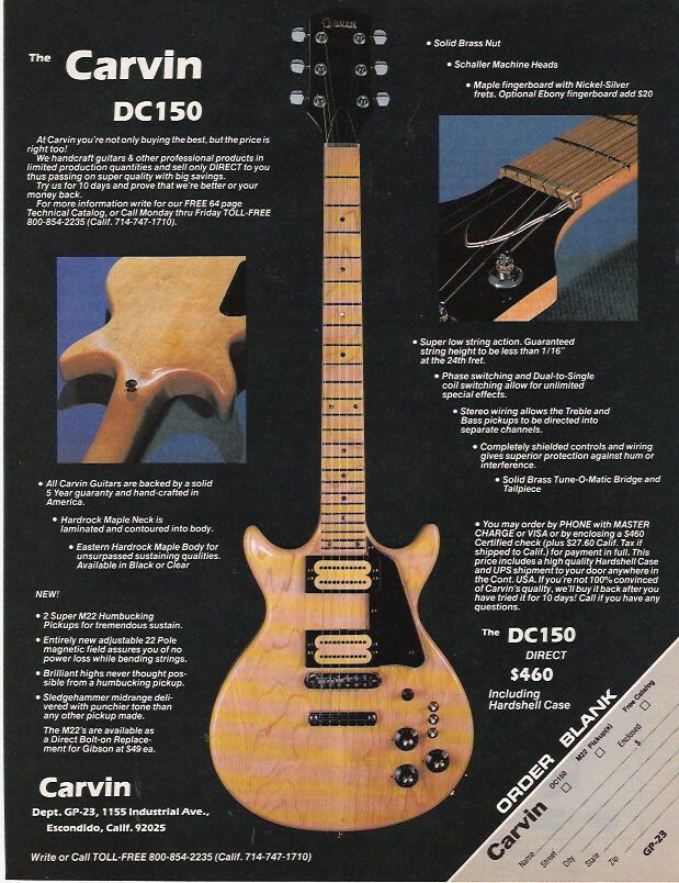 1980 you are buying the best carvin dc150 guitar ad