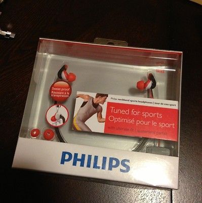 NEW Philips SHQ4000 Neckband Sweat Proof Sport Over Ear Headphones 