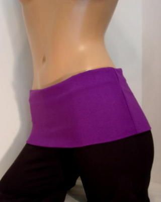 Victorias Secret Foldover Yoga Long Pants XS PURPLE Athletic Sweats 