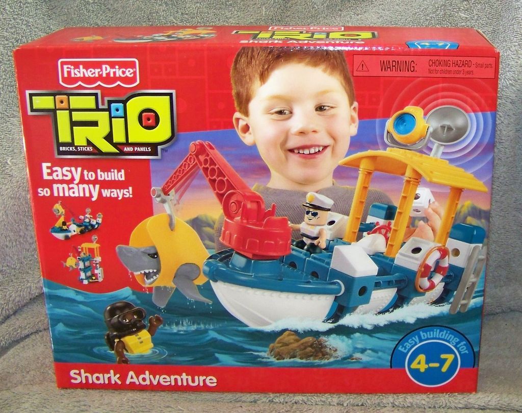 new fisher price trio shark adventure building set one day