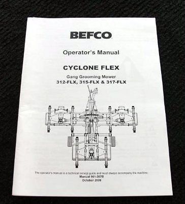 BEFCO CYCLONE FLEX 312 FLX 315=FLX 317 FLX GANG GROOMING MOWER 