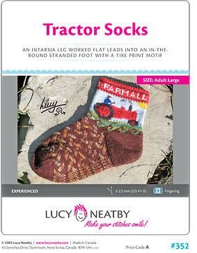 lucy neatby tractor adult socks knitting pattern 352 time left